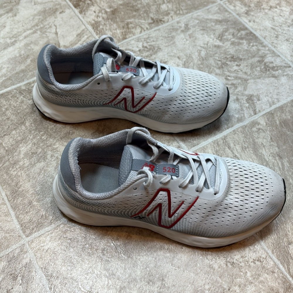 New Balance Gray and Red Athletic Shoes - Picture 10 of 12